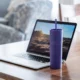 Pastel Double Wall Tumbler on a Table beside a Laptop